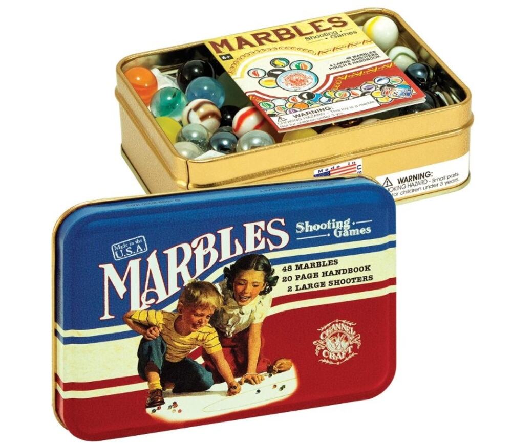 Channel Craft Old-Fashioned Shooting Marble Game in Classic Tin